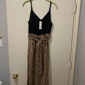 Black and Tan Polka Dot Jumpsuit - Never Worn